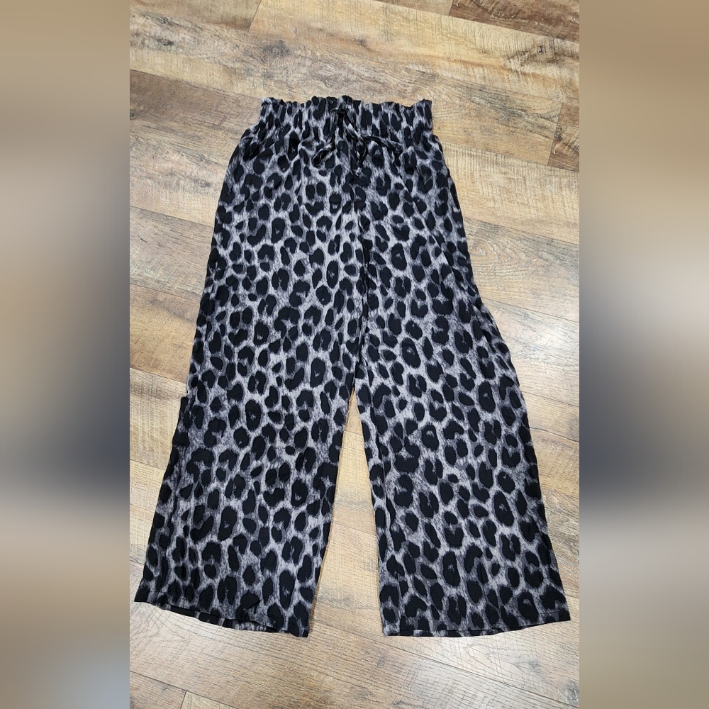 Leopard Print Wide Leg Pants